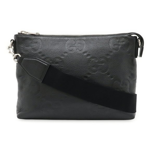 GUCCI Jumbo GG Medium Crossbody Bag, Shoulder or Clutch Bag in Black Leather (69 - Picture 1 of 9